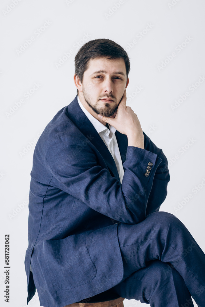 Portrait of a man in a business suit and white shirt Portrait of a man in a business suit and white shirt
