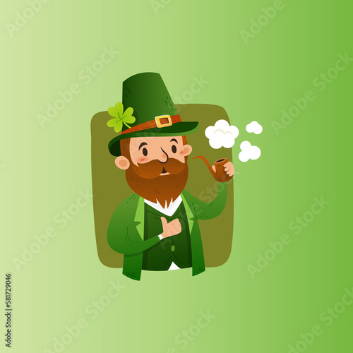 Leprechaun St. Patrick's Character Logo