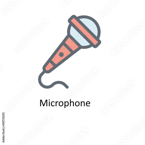 Microphone Vector Fill outline Icons. Simple stock illustration stock