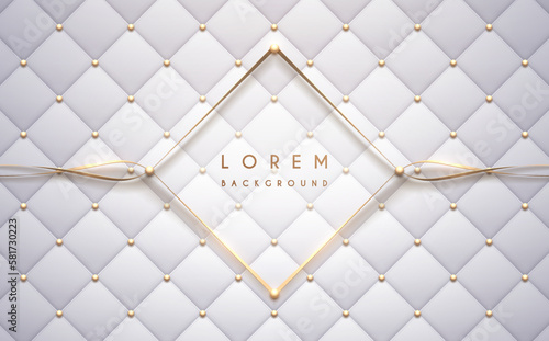 Abstract white luxury background with golden elements