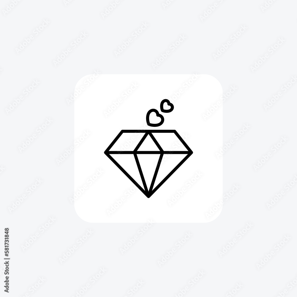 Diamond, stone, fully editable vector line icon
Diamond, stone, fully editable vector line icon