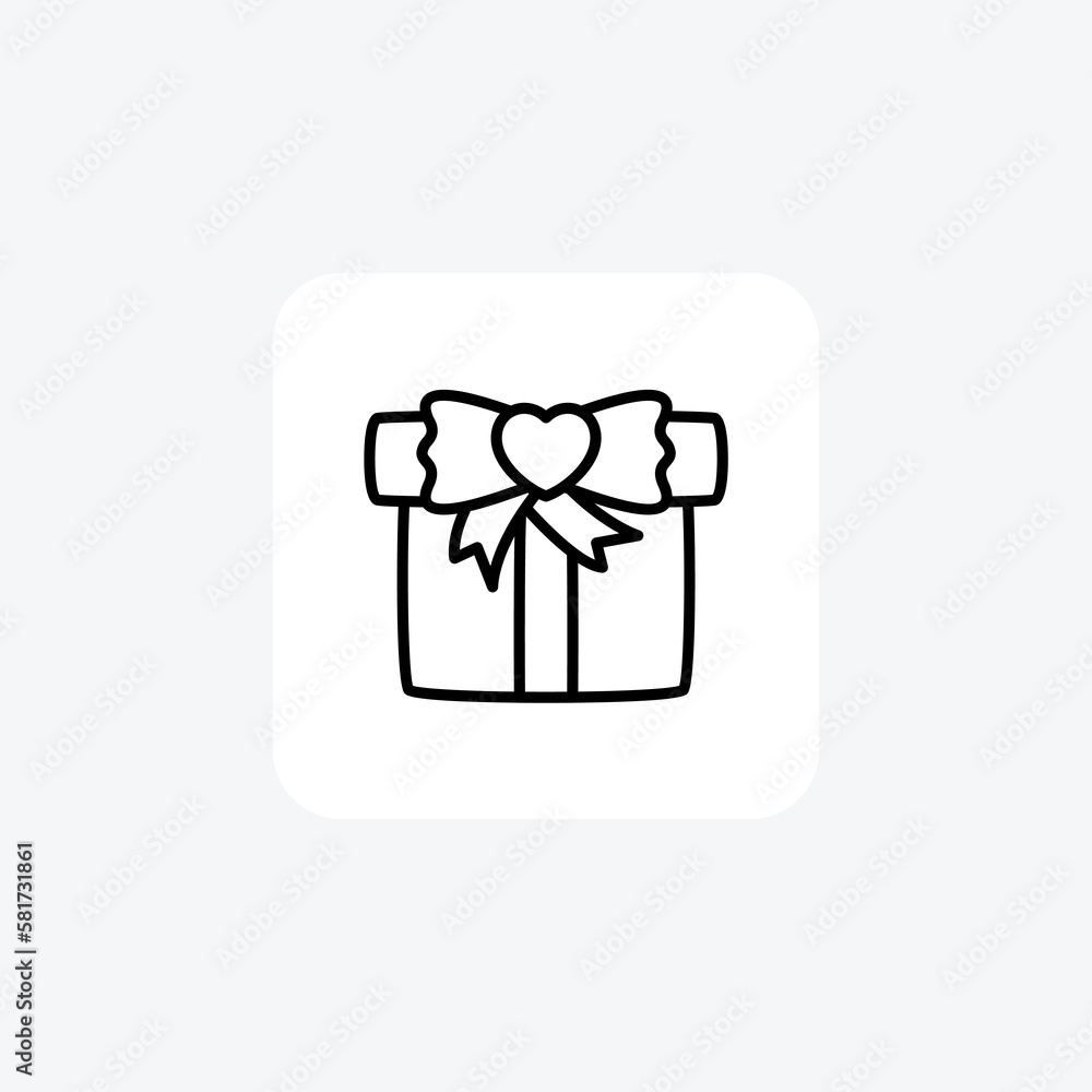 Gift, box, present fully editable vector line icon
Gift, box, present fully editable vector line icon