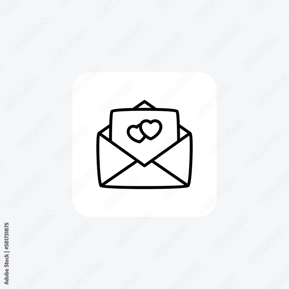 Letter, message,fully editable vector line icon


