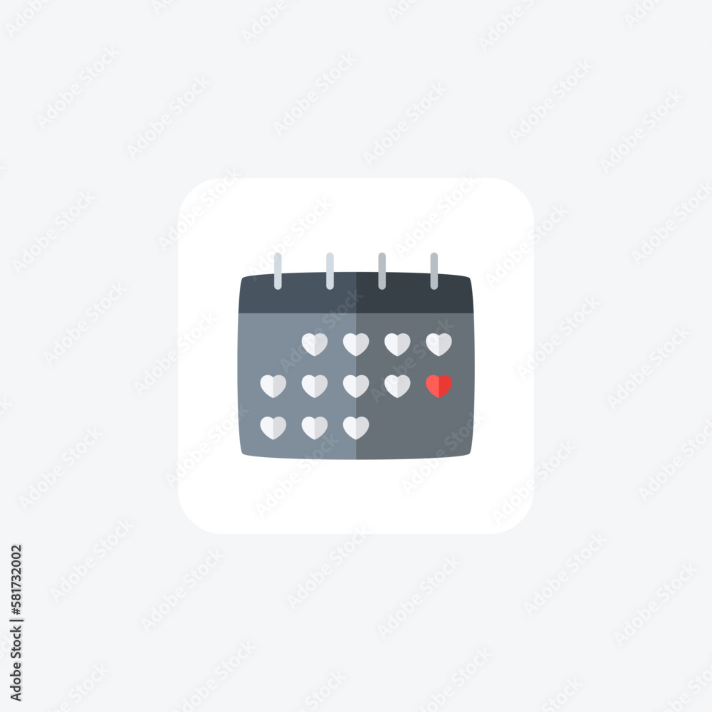 Calendar, Love fully editable vector line icon
Calendar, Love fully editable vector line icon