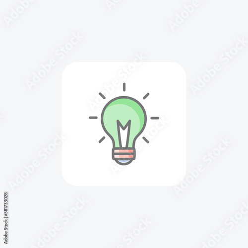 Bulb idea fully editable vector fill icon

