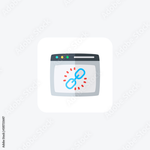 Broken link, fully editable vector fill icon