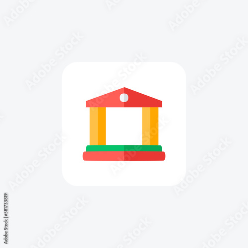 Bank building fully editable vector fill icon

