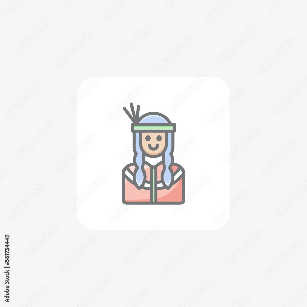 indigenous people, indigenous people day fully editable vector fill icon

