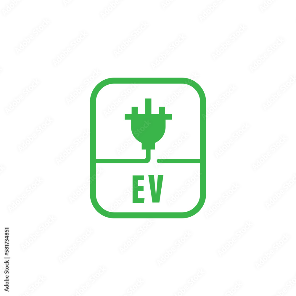 simple traffic signs of Electric Vehicle symbol logo design template isolated on white background simple traffic signs of Electric Vehicle symbol logo design template isolated on white background
