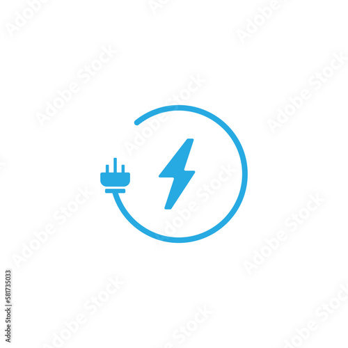 simple traffic sign electric vehicle symbol logo design vector. modern plug EV charging station sign logo design template isolated on white background. 