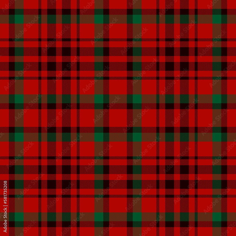 Obraz premium Plaid seamless pattern in red. Check fabric texture. Vector textile print.