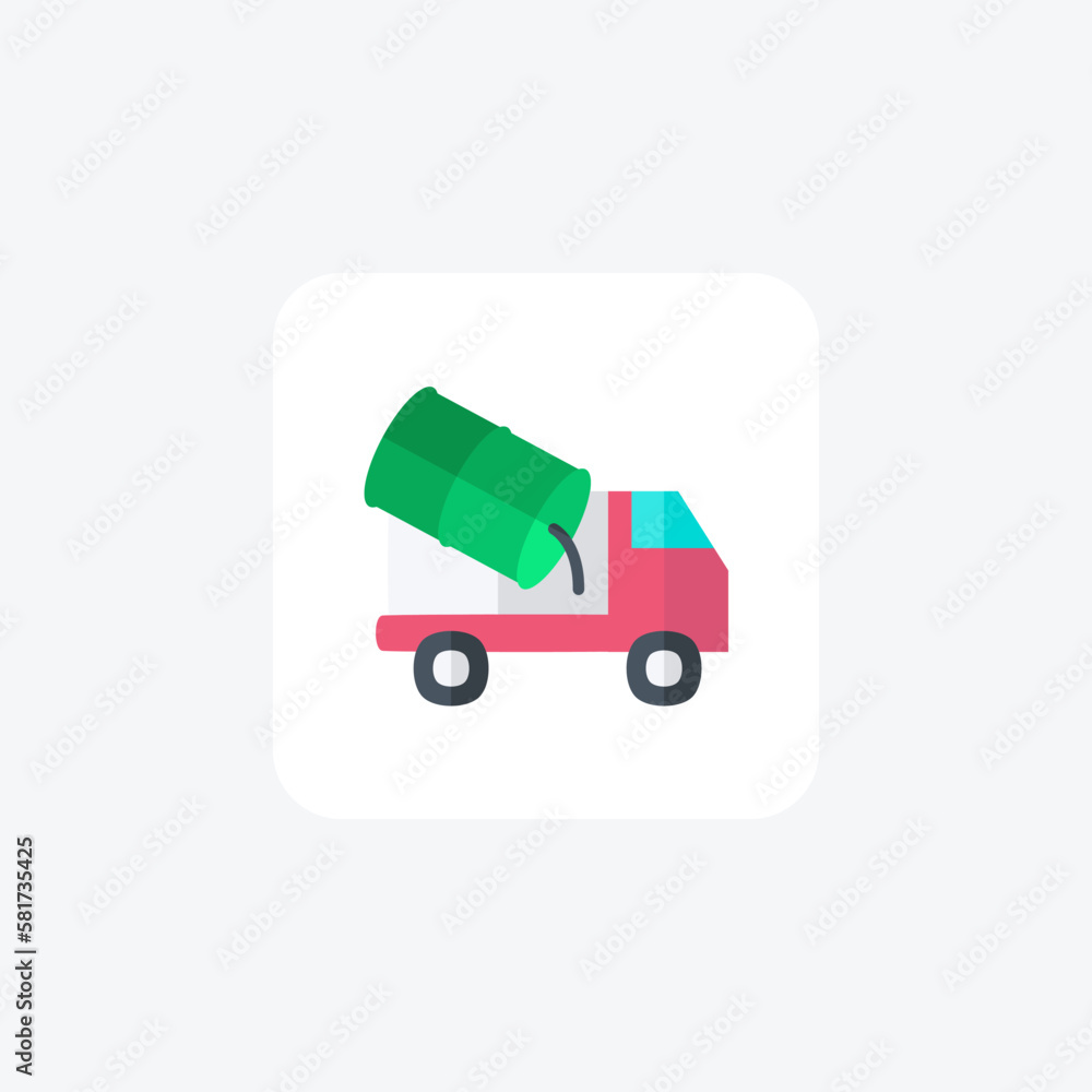 Fototapeta premium Industrial, truck fully editable vector fill icon