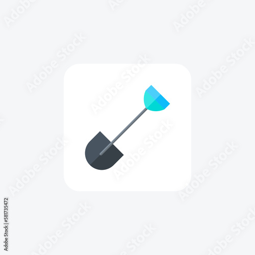 Construction tool, digging, fully editable vector fill icon