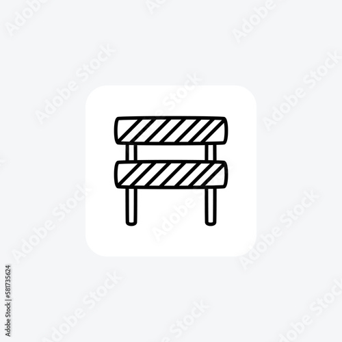 Road blocker fully editable vector fill icon

