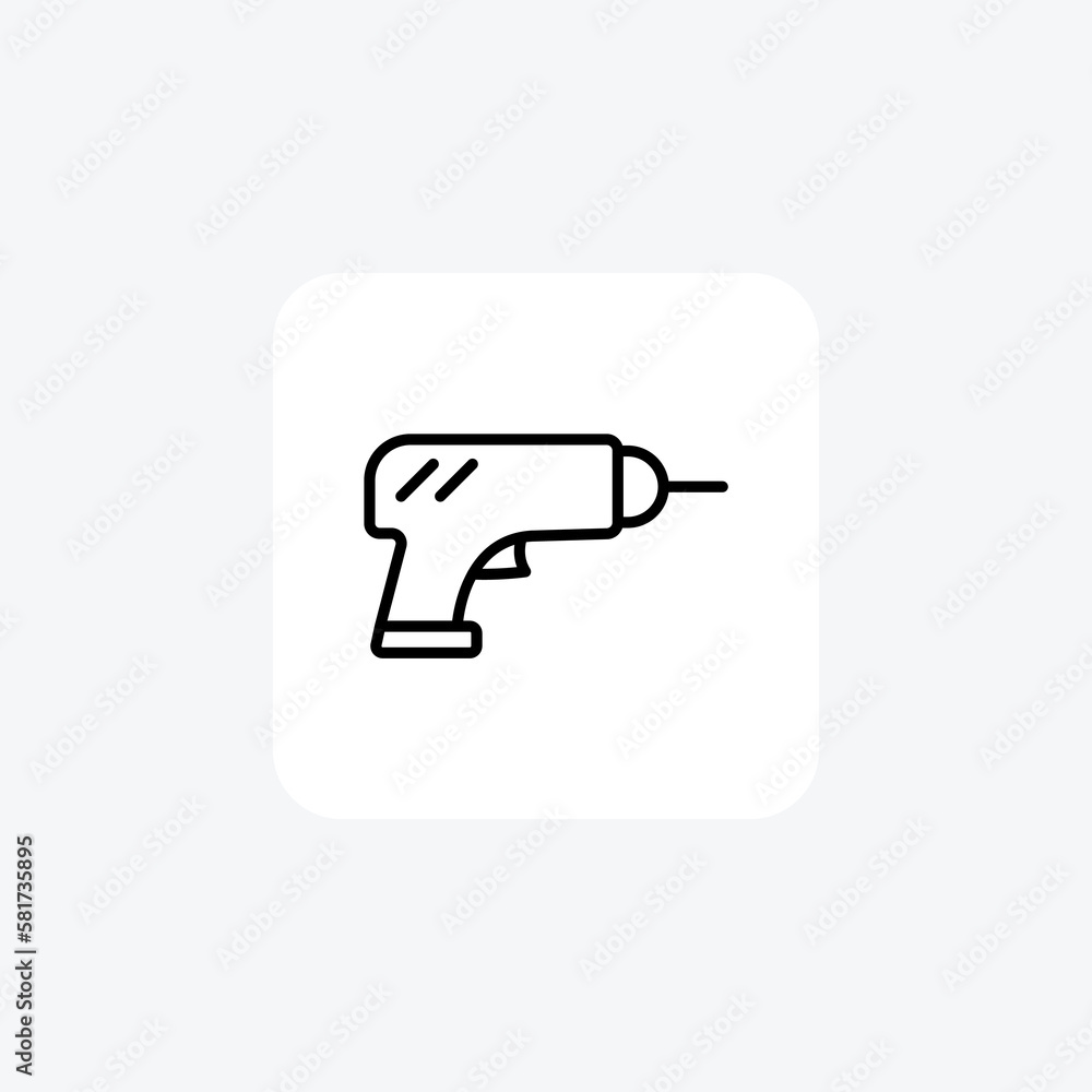 Drill, raw fully editable vector fill icon

