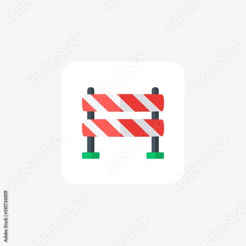 Road blocker fully editable vector fill icon

