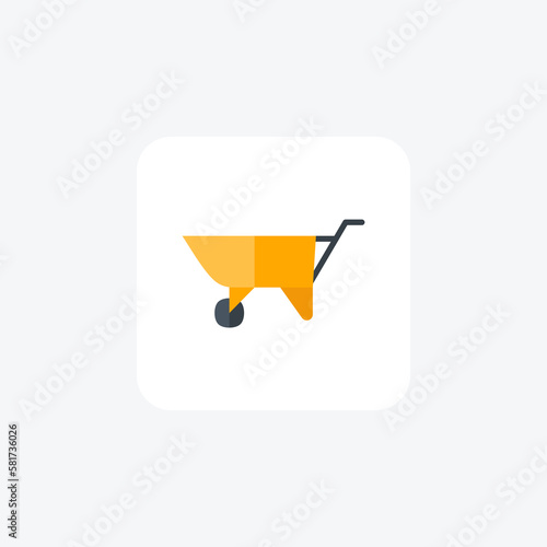 Wheelbarrow, handtruck, fully editable vector fill icon

