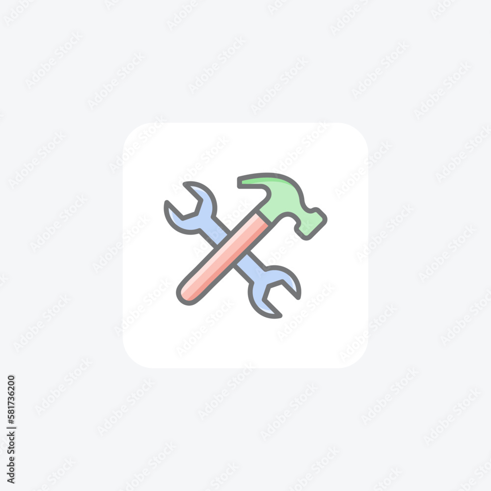 Hammer, handyman fully editable vector fill icon
Hammer, handyman fully editable vector fill icon