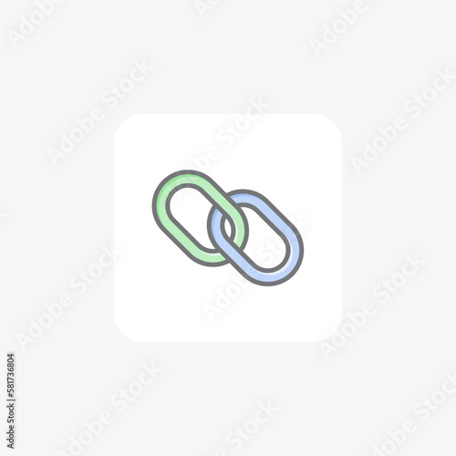 Chain, hyperlink fully editable vector flat icon

