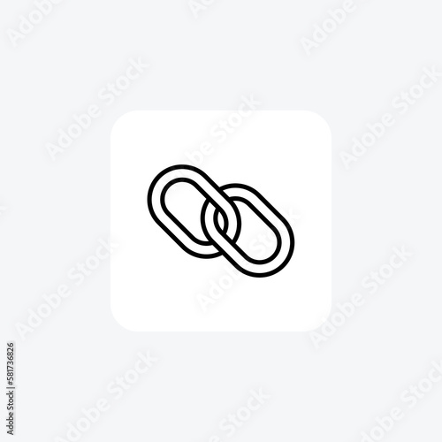 Chain, hyperlink fully editable vector flat icon

