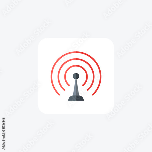 Antena, multimedia fully editable vector flat icon

