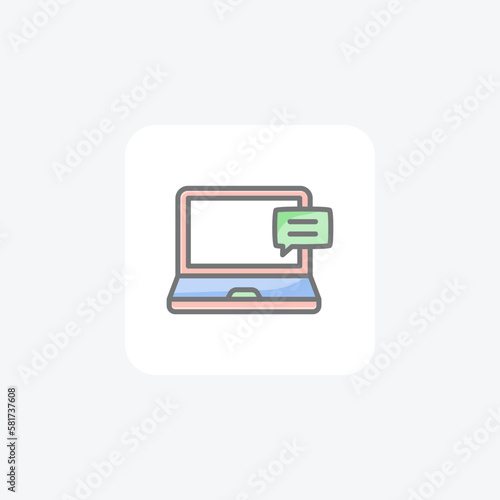 Laptop multimedia  fully editable vector icon

