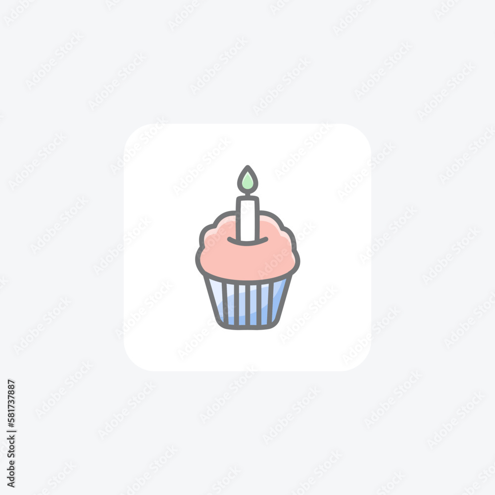 Cake, dessert, treat icon fully editable vector icon
Cake, dessert, treat icon fully editable vector icon