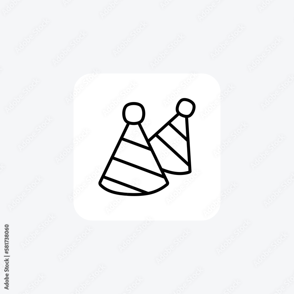 Birthday cap, birthday clown fully editable vector icon
Birthday cap, birthday clown fully editable vector icon
