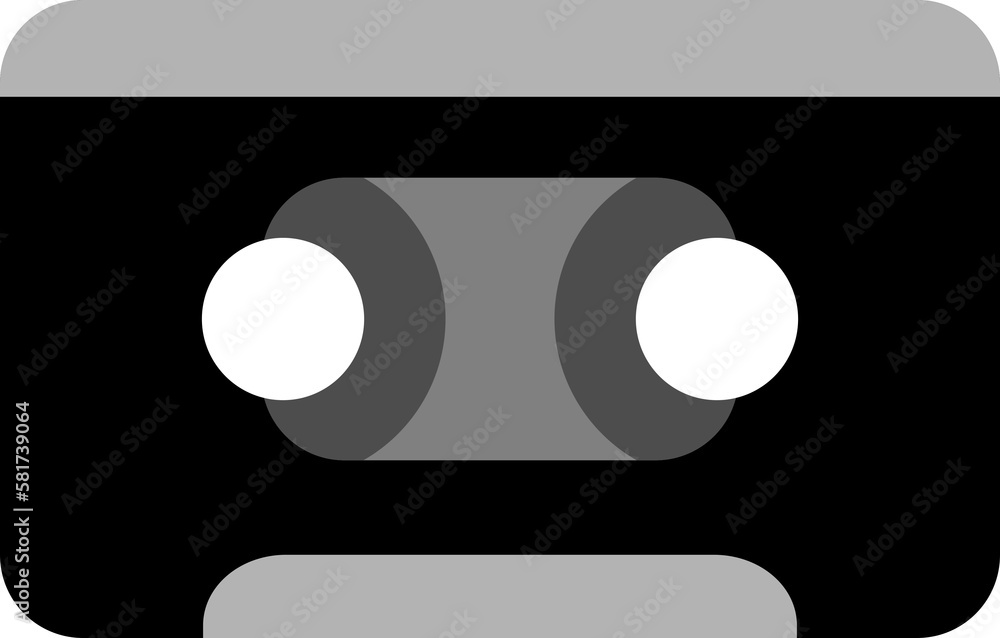 Black cassette tape music doodle icon Black cassette tape music doodle icon