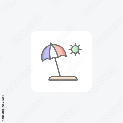 Umbrella ,chair vacation icon fully editable vector icon

