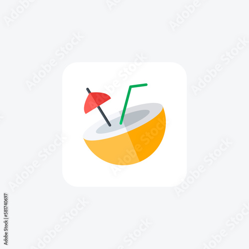 Cocktail bevrage fully editable vector icon

