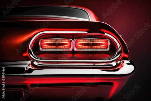 For customers, red car tail lights. Using a background or wallpaper with a vehicle or transportation image. Generative AI © AkuAku