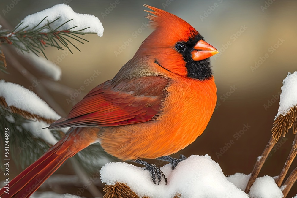 Northern cardinal is also known as the redbird, common cardinal, red