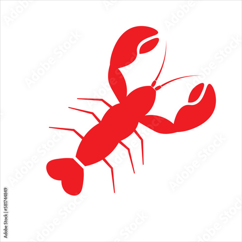 crayfish icon, vector, illustration, symbol