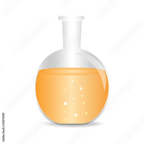 Test tubes flask on transparent background