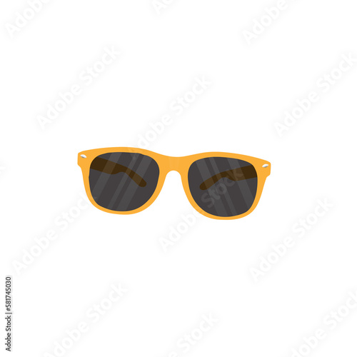 Sunglasses with yellow color frame on transparent background