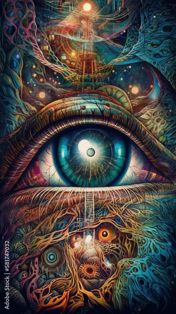 The eyes of imagination, abstract illustration for wallpaper backgrounds. Generative Ai The eyes of imagination, abstract illustration for wallpaper backgrounds. Generative Ai