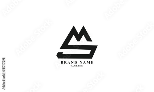 MBS, BMS, SMB, MB, BM, MS, SM, Abstract initial monogram letter alphabet logo design
