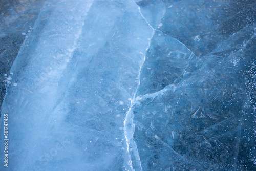 ice on the lake, ice texture, cracks