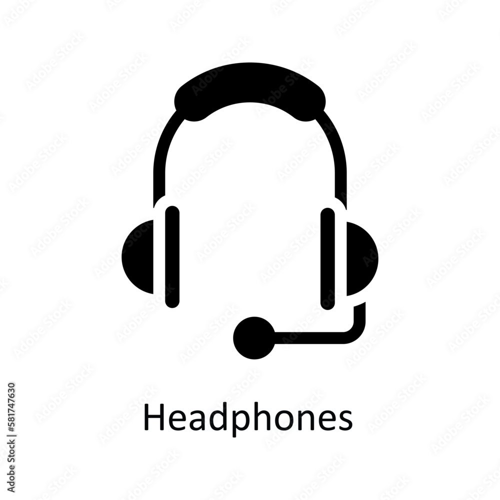 Headphones Vector Solid Icons. Simple stock illustration stock Headphones Vector Solid Icons. Simple stock illustration stock