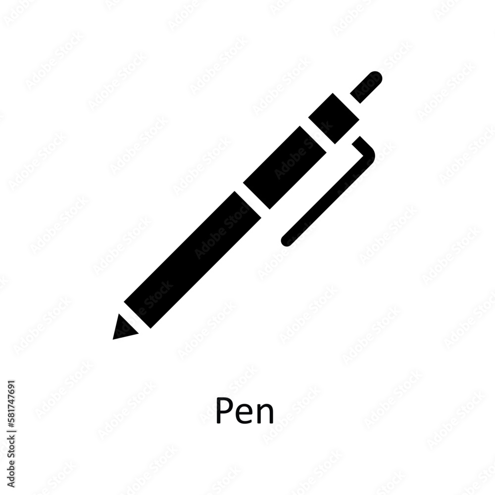 Fototapeta premium Pen Vector Solid Icons. Simple stock illustration stock