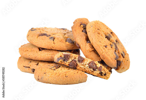Chocolate chip cookie on transparent png