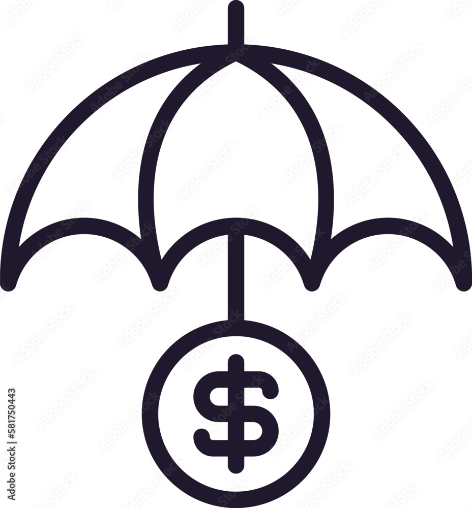 Umbrella vector line icon. Premium quality logo for web sites, design, online shops, companies, books, advertisements. Black outline pictogram isolated on white background