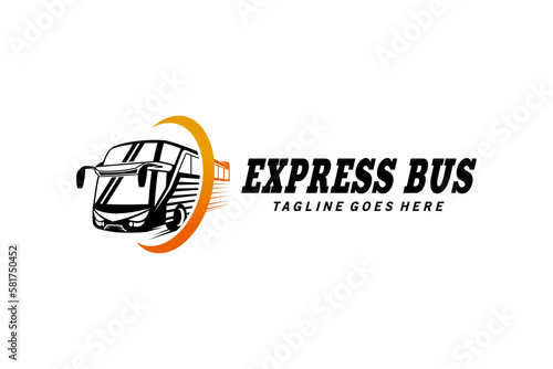 Modern abstract express bus travel logo design
