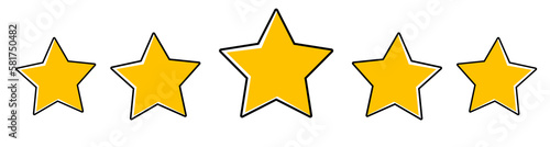 Stars. Review of customer product ratings with stars. Modern illustration in a flat star style.