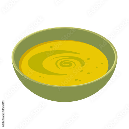 Zucchini puree soup. Vector illustration on a white background