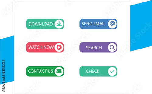 Free vector colorful web buttons pack for different purposes