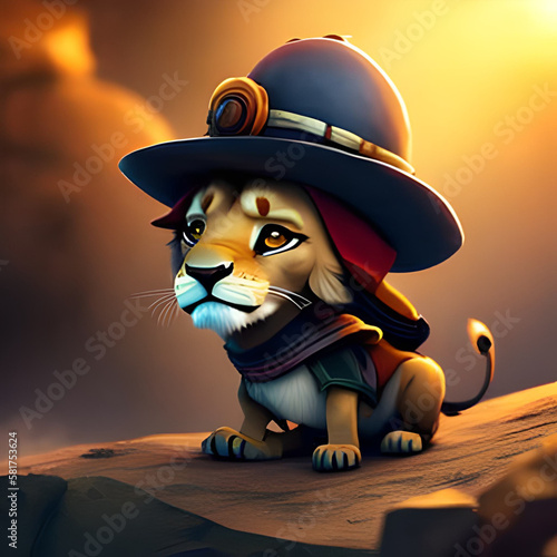 Obraz na płótnie little lion w salonie