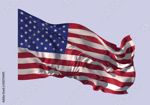 The developing flag of the United States of America. Vector.