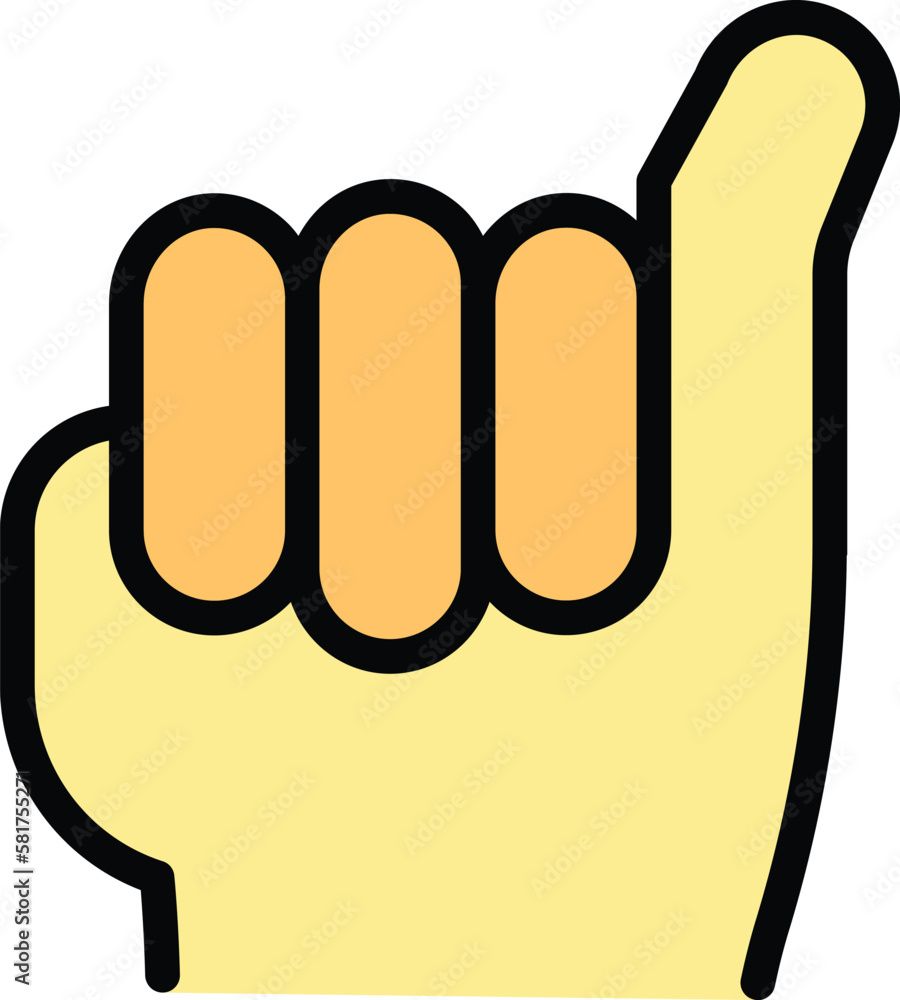 Finger injury icon. Outline Finger injury vector icon for web design isolated on white background color flat Finger injury icon. Outline Finger injury vector icon for web design isolated on white background color flat